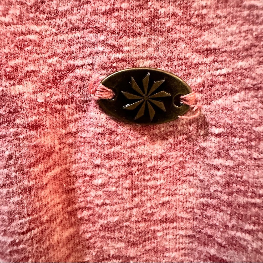 Athleta Cozy Cowl Neck Pullover Top Heathered Pink Thumbholes Size L - Picture 9 of 16